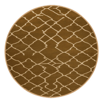 Machine Washable Trellis Brown Area Rug
