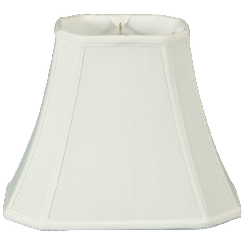Abat-jour cloche en soie / shantung (araignée), Blanc, H 13,25 po x l 18 po x P 12,25 po