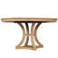 Ensemble de salle à manger fonctionnel rétro TREXM 5 pièces comprenant une table ronde extensible et 4 chaises rembourrées pour salle à manger et salon (naturel)