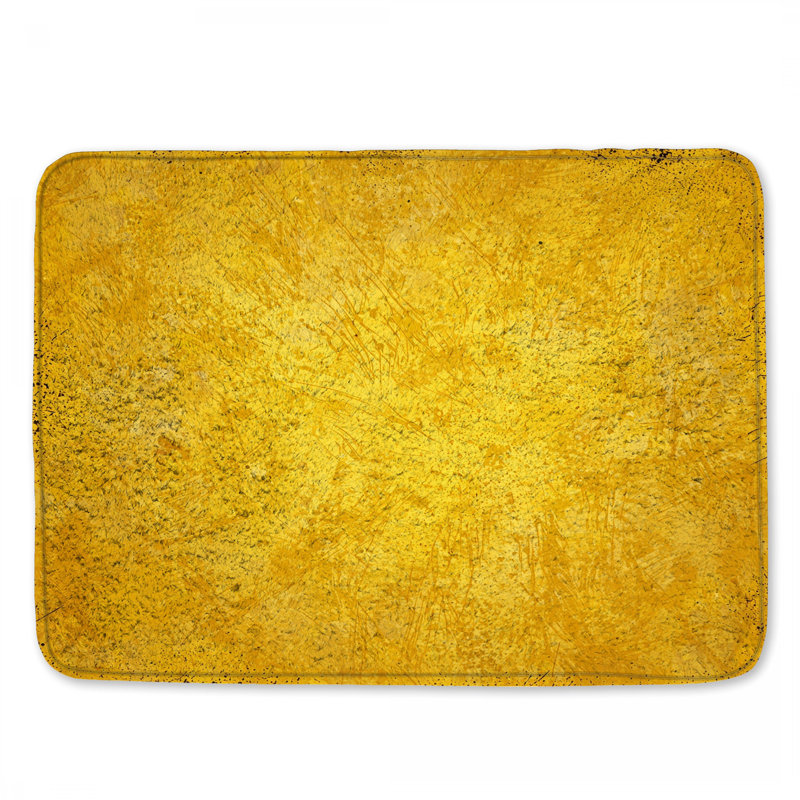 Tapis de bain jaune à fond texturé, L 24 po x L 17 po
