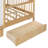 Gurley House Bed with Drawers, Side Bookshelf, LED Lighting & Charging Board-833158358