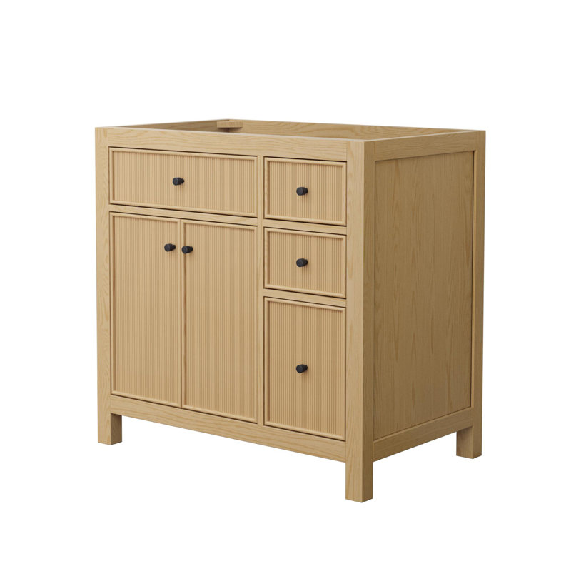Pendry 35.25" Freestanding Single Bathroom Vanity Base Only, Matte Black
