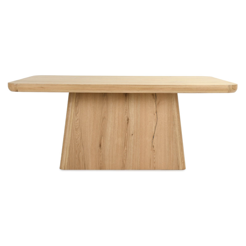 Pedestal Dining Table, Natural, 30" H x 71" L x 39" W