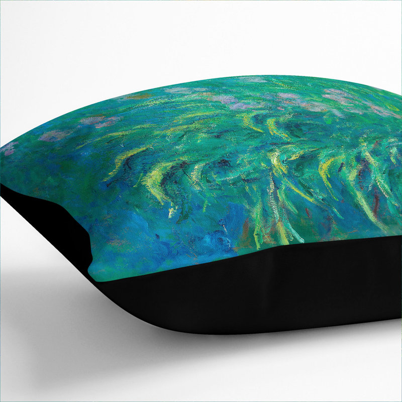Floral Square Throw Cushion, 40cm H x 40cm W x 15cm D, Black