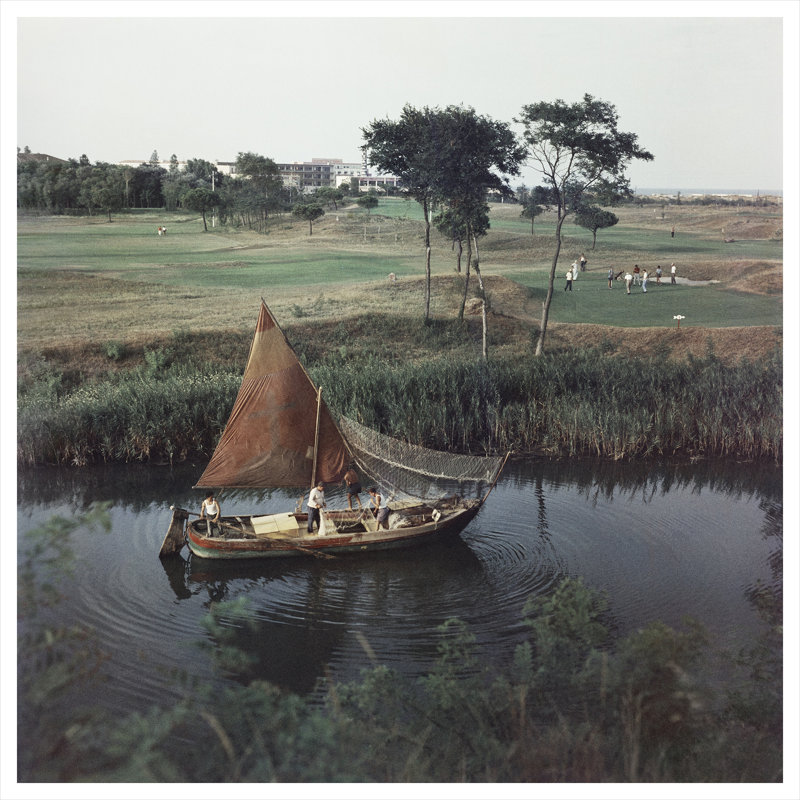 Venice Lido Print by Slim Aarons, 45" H x 45" W x 0.1" D, Unframed