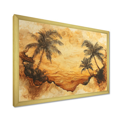 Clémentine, cuivre, prunes, arbre sur bois, paysage I - palmiers et palmiers, art mural