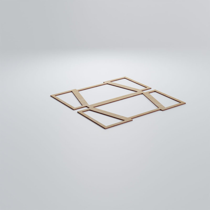Panneaux muraux en bois Greeley, Bouleau, H 11 3/8 po x l 11 3/8 po x P 3/8 po