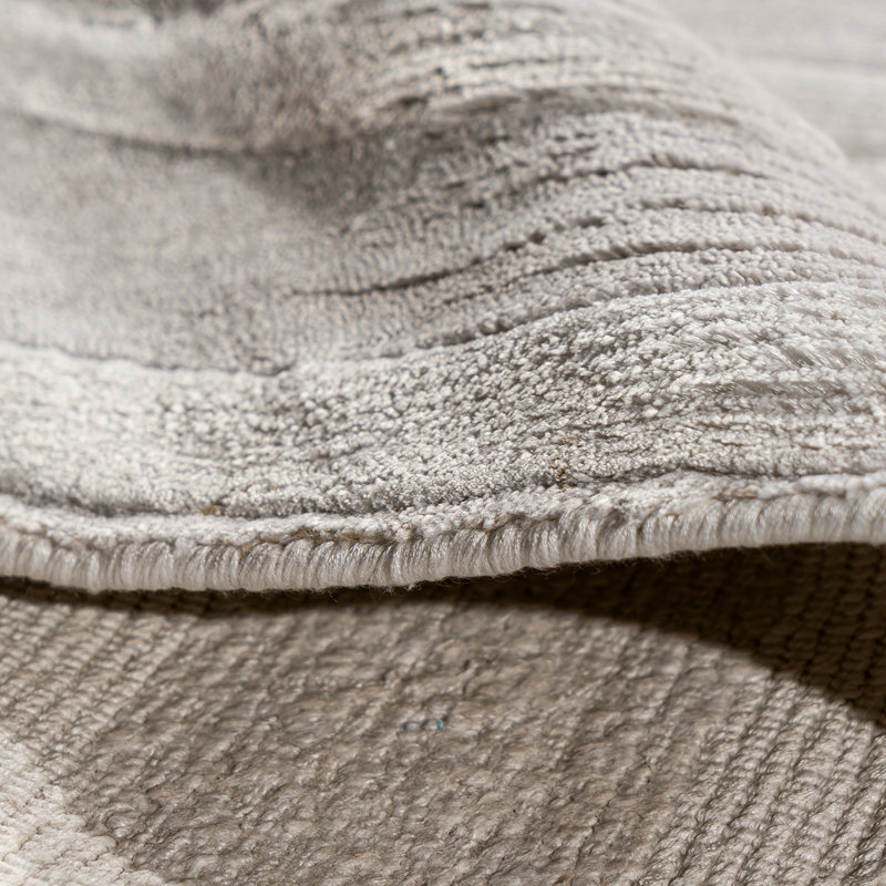 Hand Knotted Abstract Area Rug in Gray