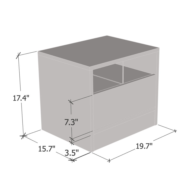 Table de chevet 19,7 po Bendite avec éclairage DEL 16 couleurs, finition ultrabrillante, Blanc