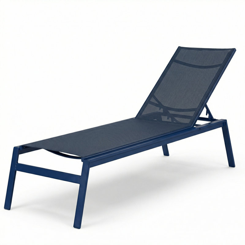 Chaise, Dupioni Sapphire Sling/Midnight