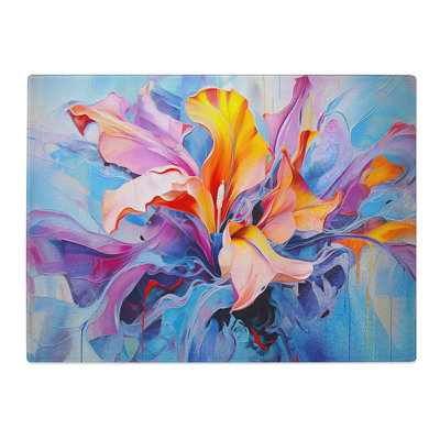 Orchid Flower Abstract  Glass Chopping Board