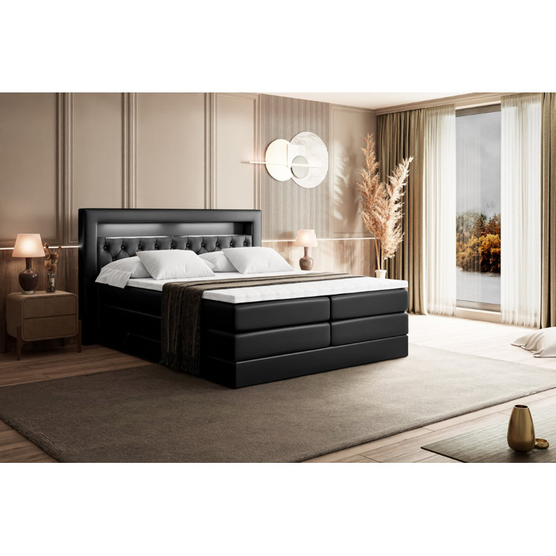 Bed, 180cm W x 200cm L, Black
