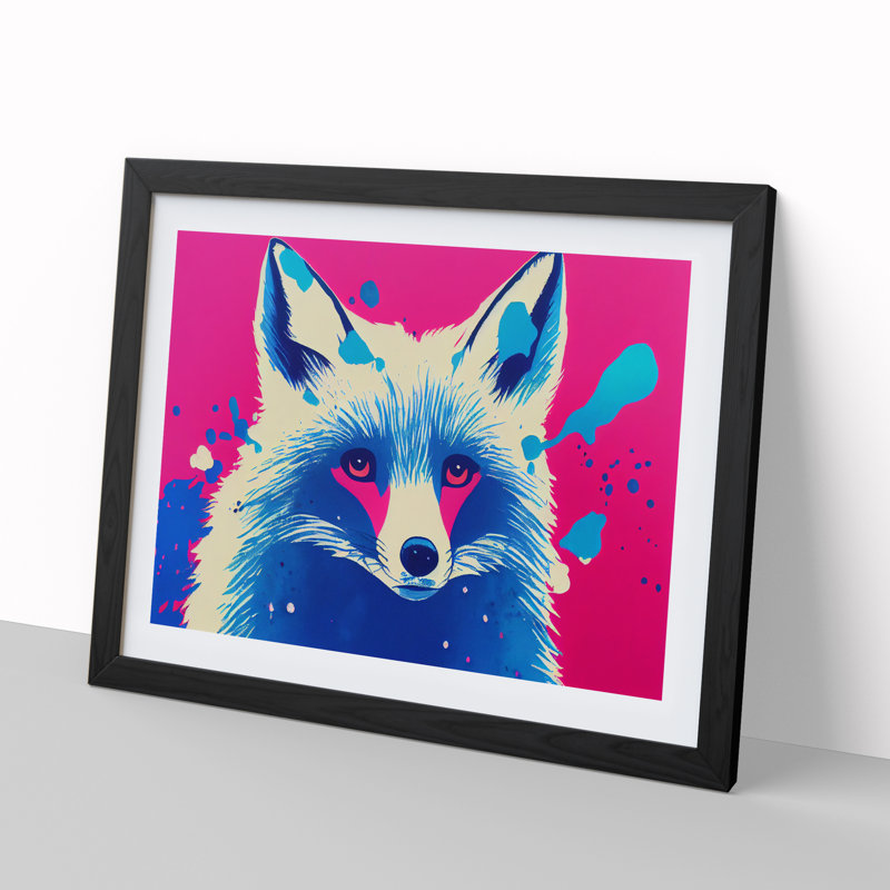 Fox Splatter Vol.1 Abstract - Single Picture Frame Painting, 46cm H x 64cm W x 2cm D, Black Framed
