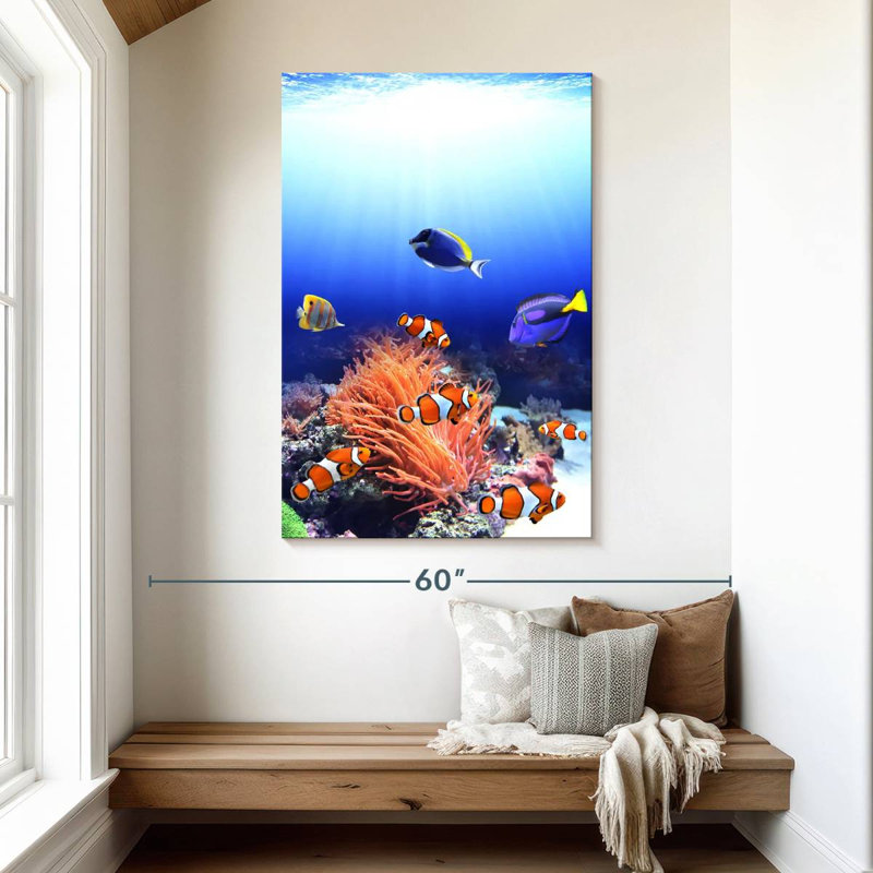 Underwater Ocean Scene, 48" H x 32" W