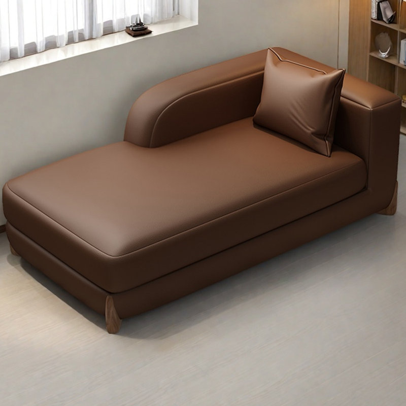 Fauteuil inclinable en similicuir de luxe léger, Brun, Orienté à droite