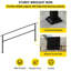 Paquet de 1 rampe d'escalier d'extérieur noir mat H 36,8 po, barrière de sécurité en métal antirouille pour porche et marches-132102440