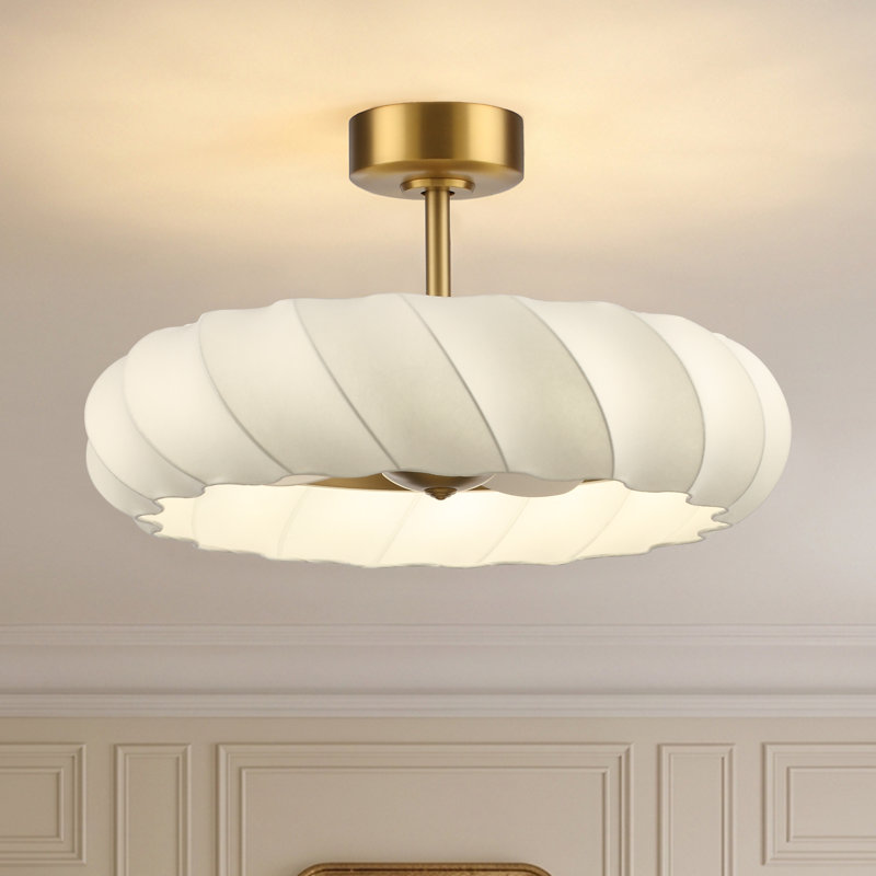 Ventilateur de plafond en fausse soie de 29 po avec lumière et télécommande, ventilateur de plafond à 3 lumières à intensité variable pour salon de chambre à coucher 