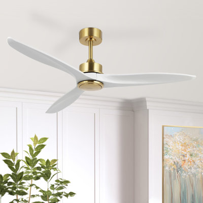 60" Wivenhoe Solid Wood 3-Blade Propeller Ceiling Fan with Remote