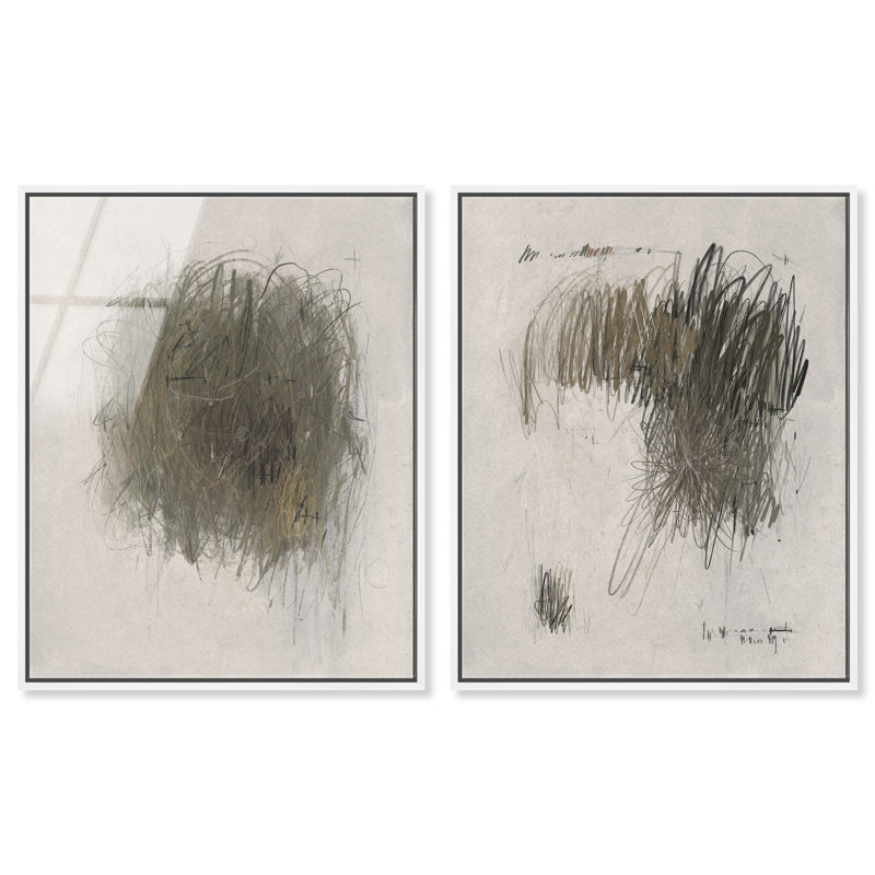 Modernist Sketch Set Set by Oliver Gal, 17"H x 21"W, White Floater Frame
