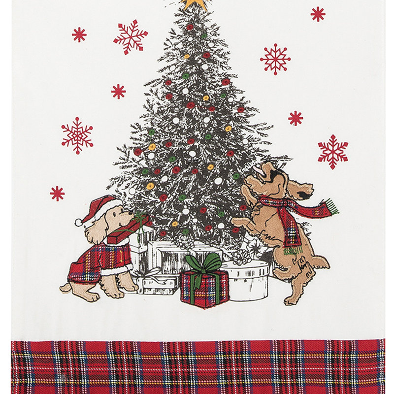 Festive Dogs Christmas Cotton and Polyester Table Runner