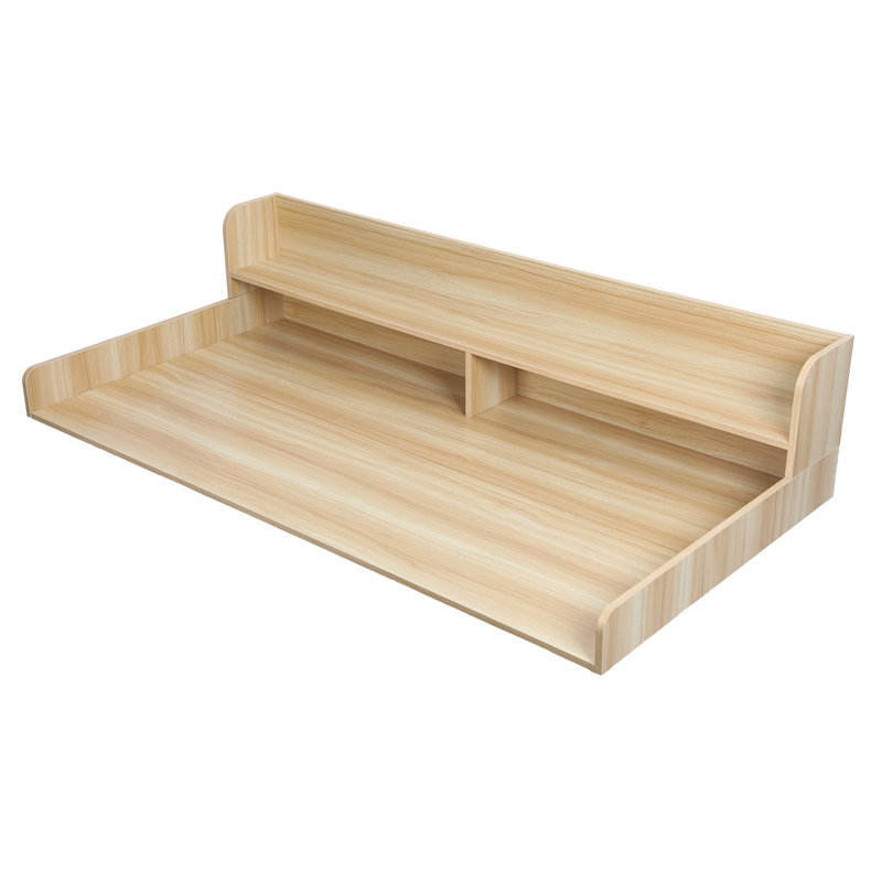 Comptoir de laveuse-sécheuse avec tablette à 2 niveaux, l 54 po x P 27,5 po Housse de comptoir en bois avec garde H 2,75 po