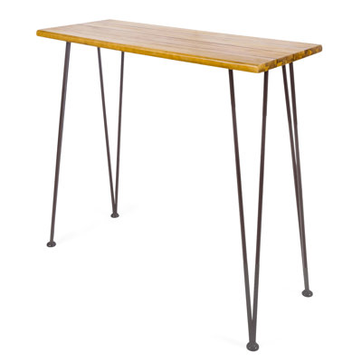 Bar Table - Wood With Iron Frame For Outdoor Parties And Gatherings Rustic Industrial Finish Support An