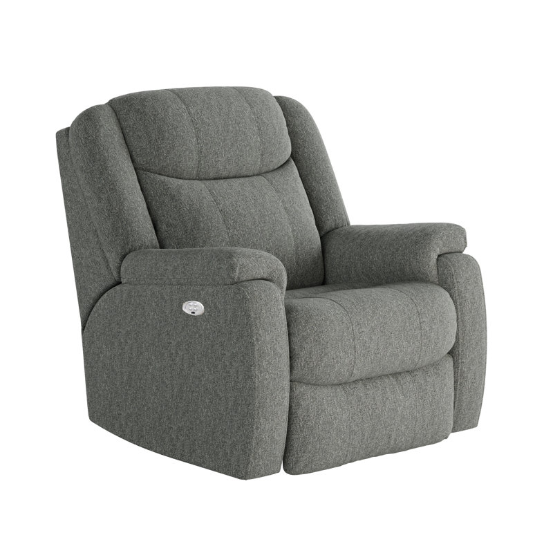 Hercules Dual Power Wall Recliner, Bluish Gray Chenille