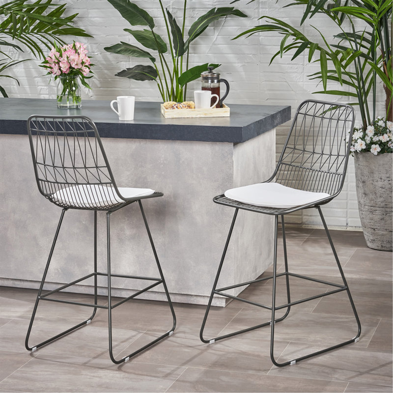 Stylish And Durable Counter Stool Set For Versatile Spaces, Ivory, Grey