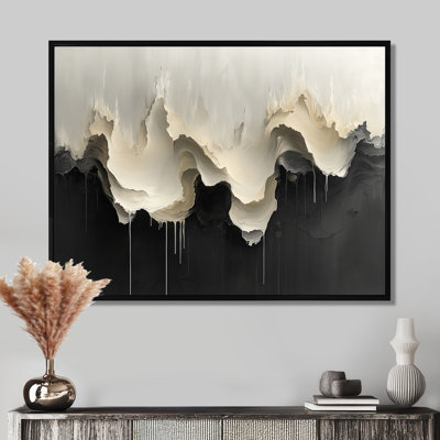 Chudleigh Black White Unbound Horizons Drip Painting II - Drip Painting Wall Art