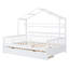 Lit en bois avec 2 tiroirs, lit pour enfant avec tablette de rangement, blanc-1538483479