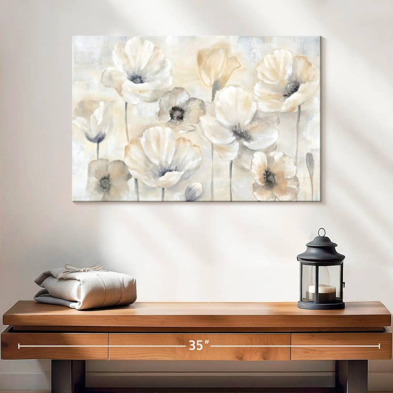 Paysage de jardin de coquelicots gris Harnek, H 16 po x l 24 po