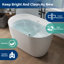 Tidal 43'' Acrylic Freestanding Tub With Seat, Deep Soaking Acrylic Bathtub with Overflow Drain