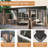 Lean To Gazebo, Hardtop Wall Mounted Gazebo With Sloping Galvanized Steel Roof, Aluminum Frame, Drainage System, Curtains And Netting, For Patio, Deck, Garden, Backyard-115674147