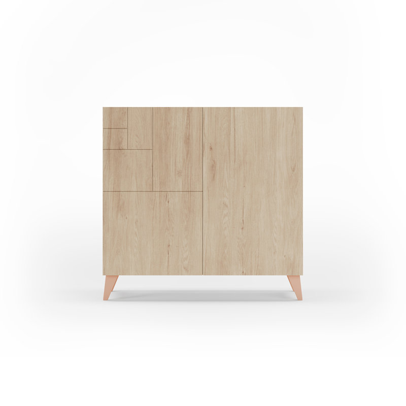 12 Pair Shoe Storage Cabinet, Light Oak/Rose