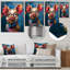 Curieux portrait de cochon bleu et rose-1005405286-1005405291
