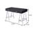 54.4" W WRITING DESK, BLACK HIGH GLOSS & CHROME
