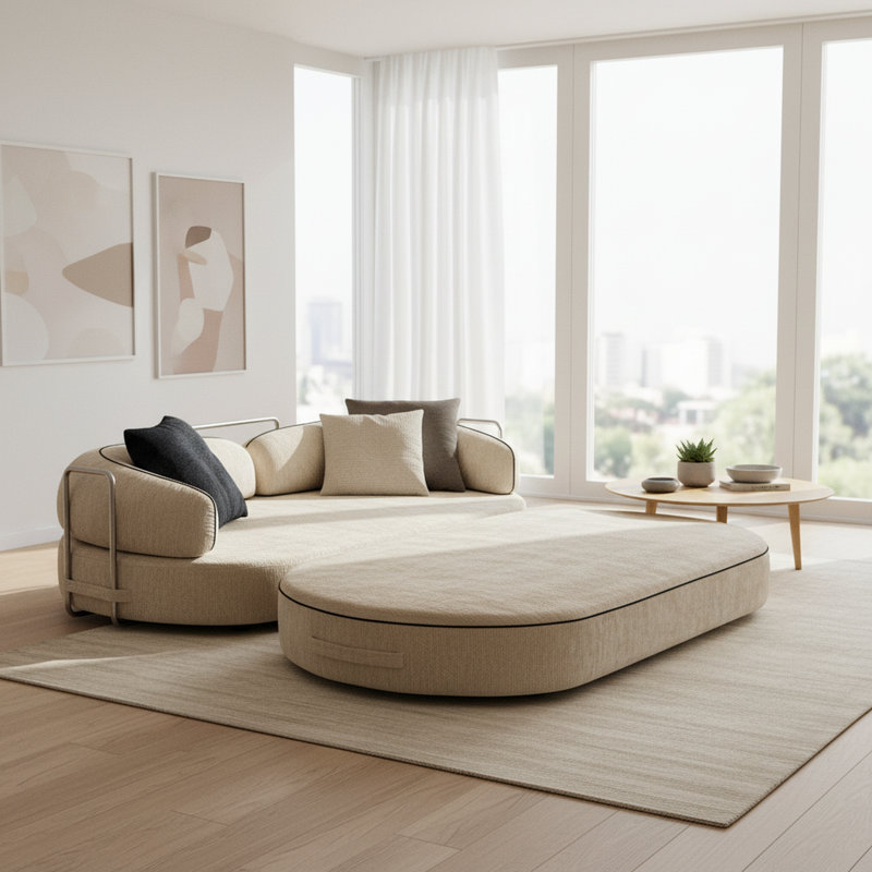 Canapé-lit convertible de 78,74 po de largeur, Beige