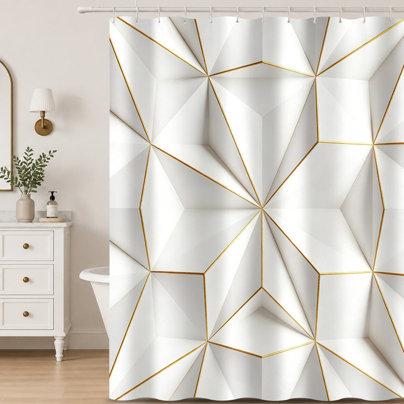 Rideaux de douche avec crochets inclus, Gold