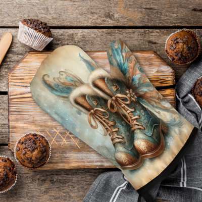 Enchanted Blues Oven Mitt Cotton Twill