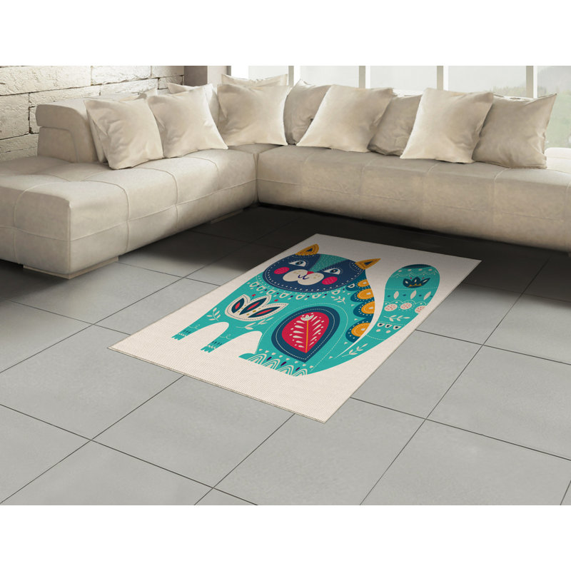 Animal High Density Long Fiber Poly Threads Decorative Area Rug Carpet, Rectangle 4' x 5'8"