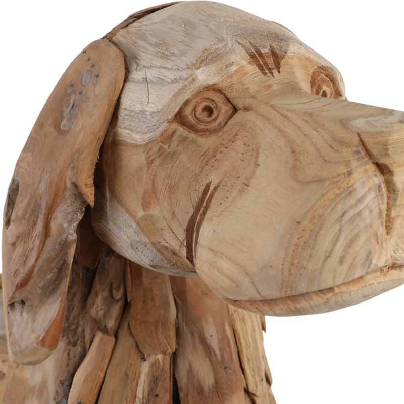 Sculpture chien Hound Beagle Driftwood 28 "pour la maison, brun