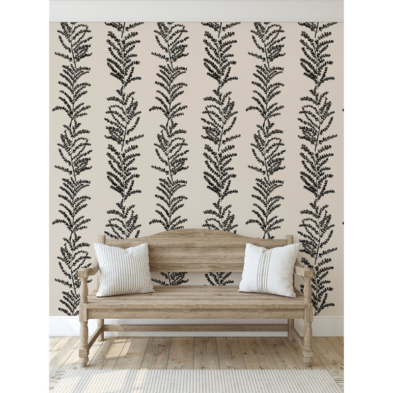 Yuki Osada Floral Wallpaper Double Roll, Black/Cream