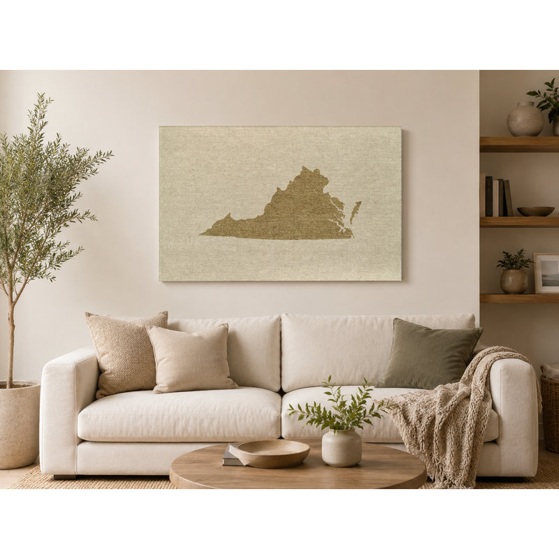«Virginia State Silhouette», art mural sur toile, H 20 po x l 24 po