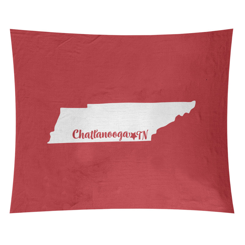 Tapisserie de Chattanooga, Tennessee, H 68 po x l 80 po, Rouge