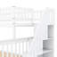 Lit superposé simple au-dessus de l'escalier simple - pin massif et rangement polyvalent avec rangement, pour plus de stabilité