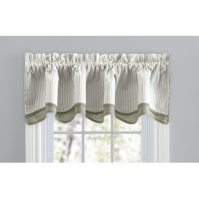 Charis Cotton Blend Striped Scalloped Window Valance