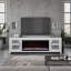 Meuble télé 82 po avec portes en verre Haven pour téléviseur de 90 po ou moins, assemblage minimal, finition blanche-2001062033-2003979424