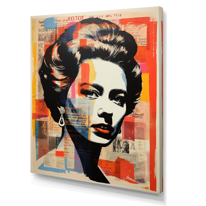 «Royal Remix Queen Elizabeth Popart II», art mural de magazines, Toile tendue, H 20 po x l 12 po x P 1 po