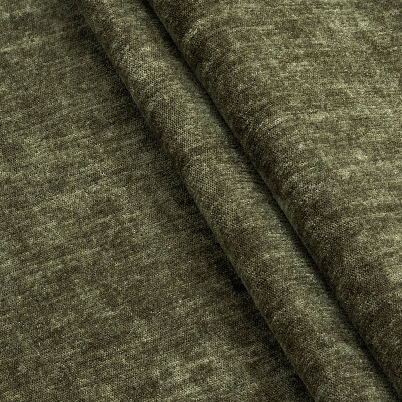 Chaises de salle à manger modernes à haut dossier en chenille avec accoudoirs encastrés, Green