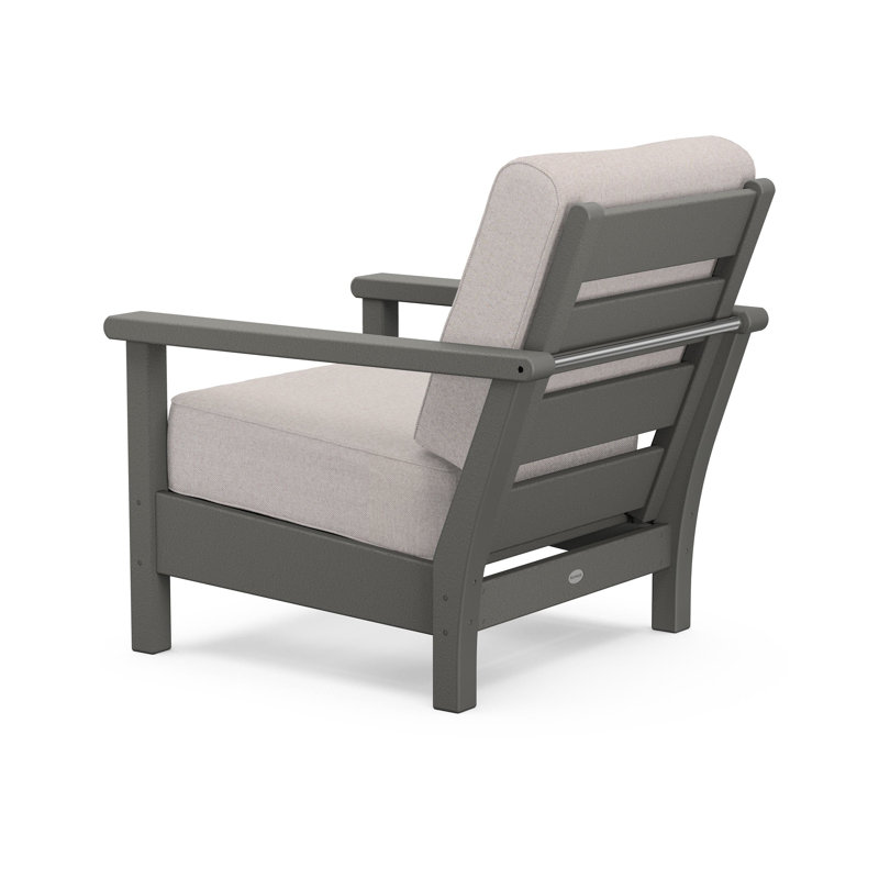 Chaise à assise profonde Harbor, Weathered Tweed, Slate Gray